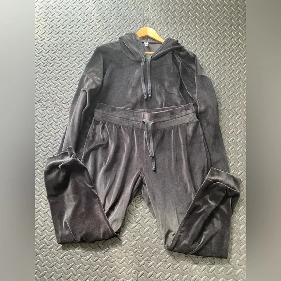 Z by Zella Velour Hoodie & Pants Bundle | size xl | Black - Picture 2 of 6